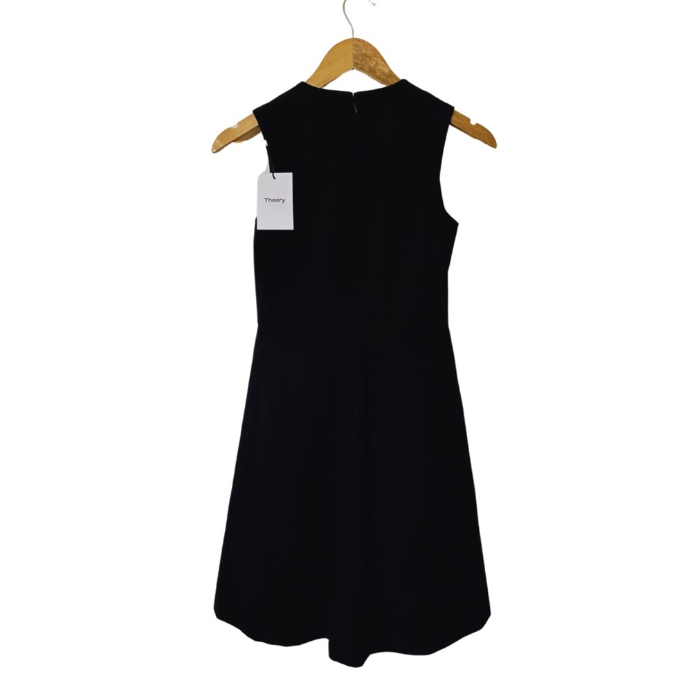 Theory Miyani Sevona Split Front Dress size 00 Black Stretch NWT - Picture 8 of 9